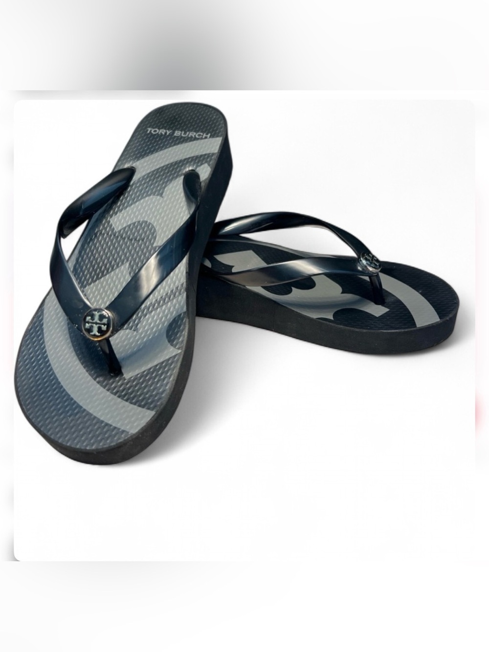 Tory Burch Black Logo Women’s Flip Flops